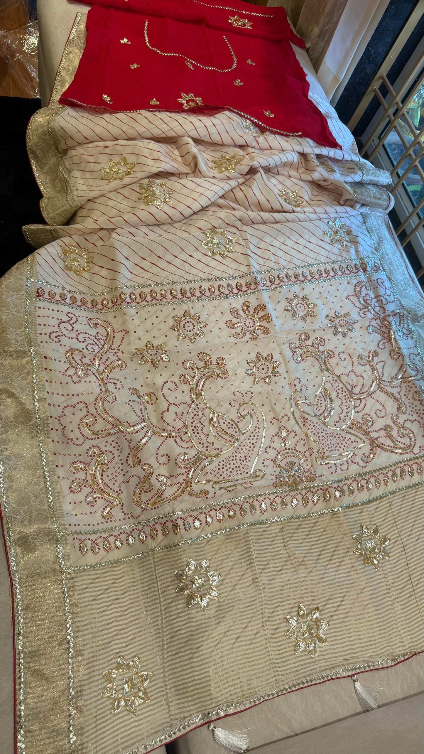 Kayatri New Pure Upada Silk Leheriya Style Saree