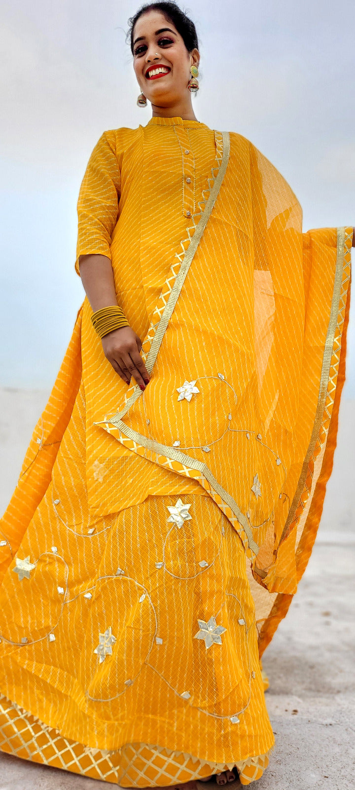 Kayatri New Rajasthani Bandhej Ghatchola Lehenga Set