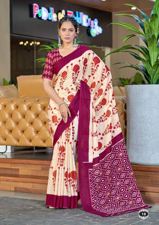 Kayatri New Soft Pure Cotton Printed Saree