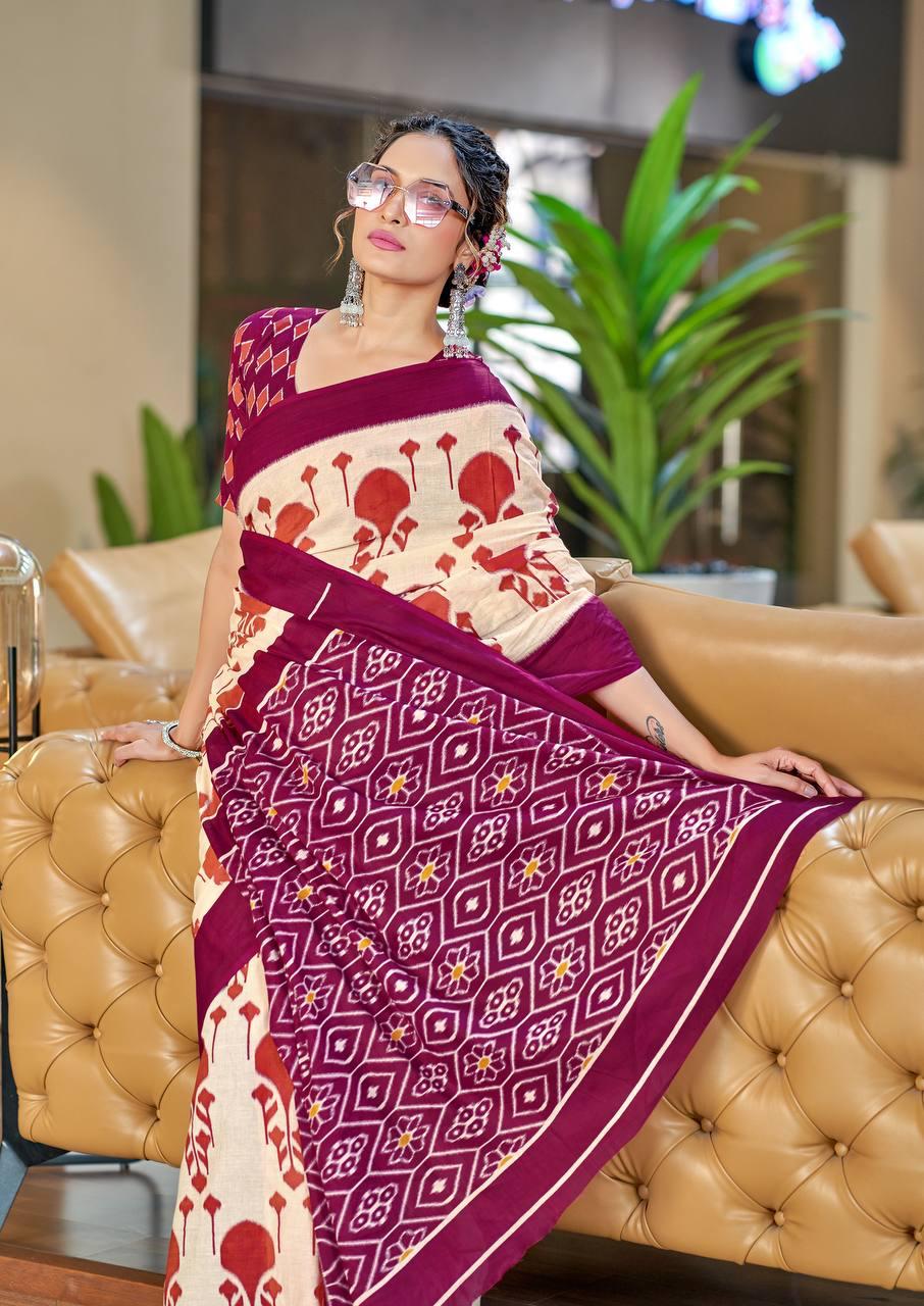 Kayatri New Soft Pure Cotton Printed Saree
