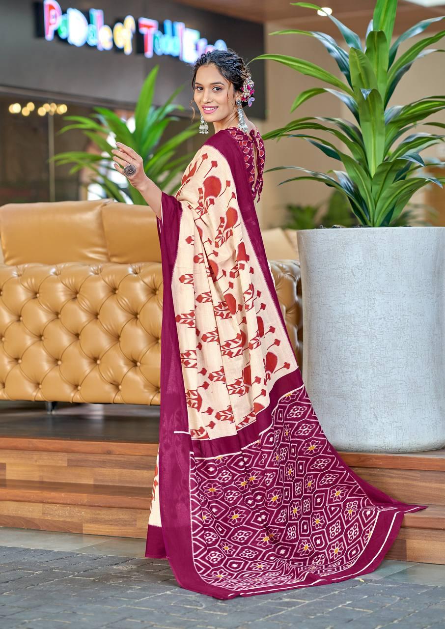 Kayatri New Soft Pure Cotton Printed Saree
