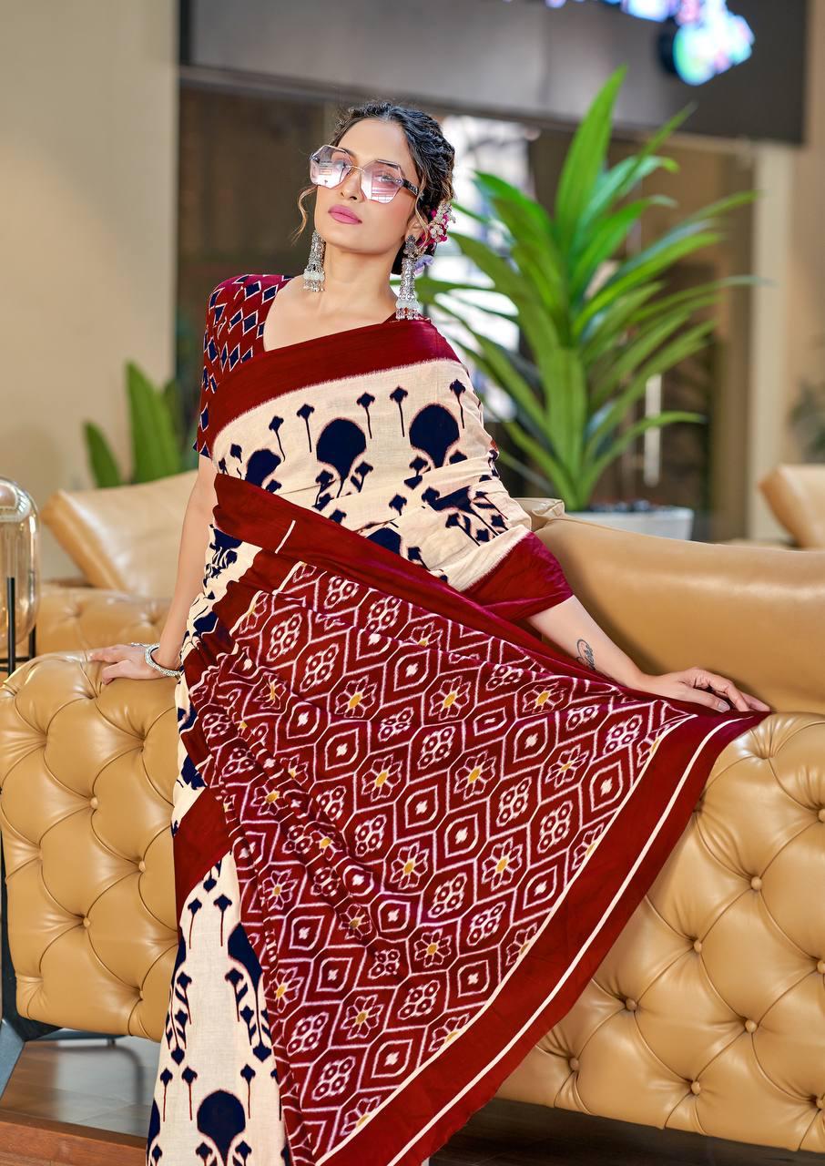 Kayatri New Soft Pure Cotton Printed Saree