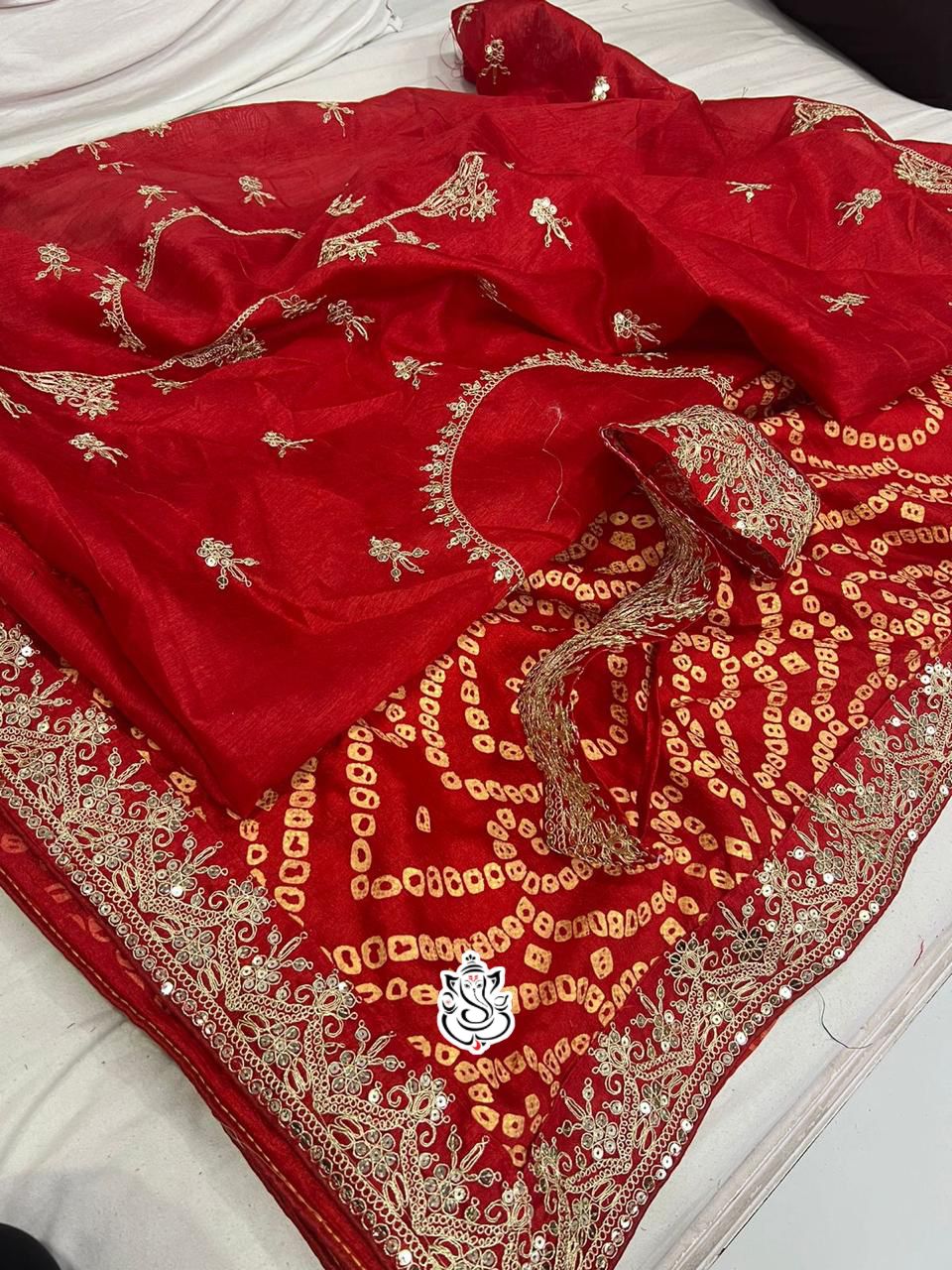 Kayatri New Vichita Khadi Print Sequence Work Saree
