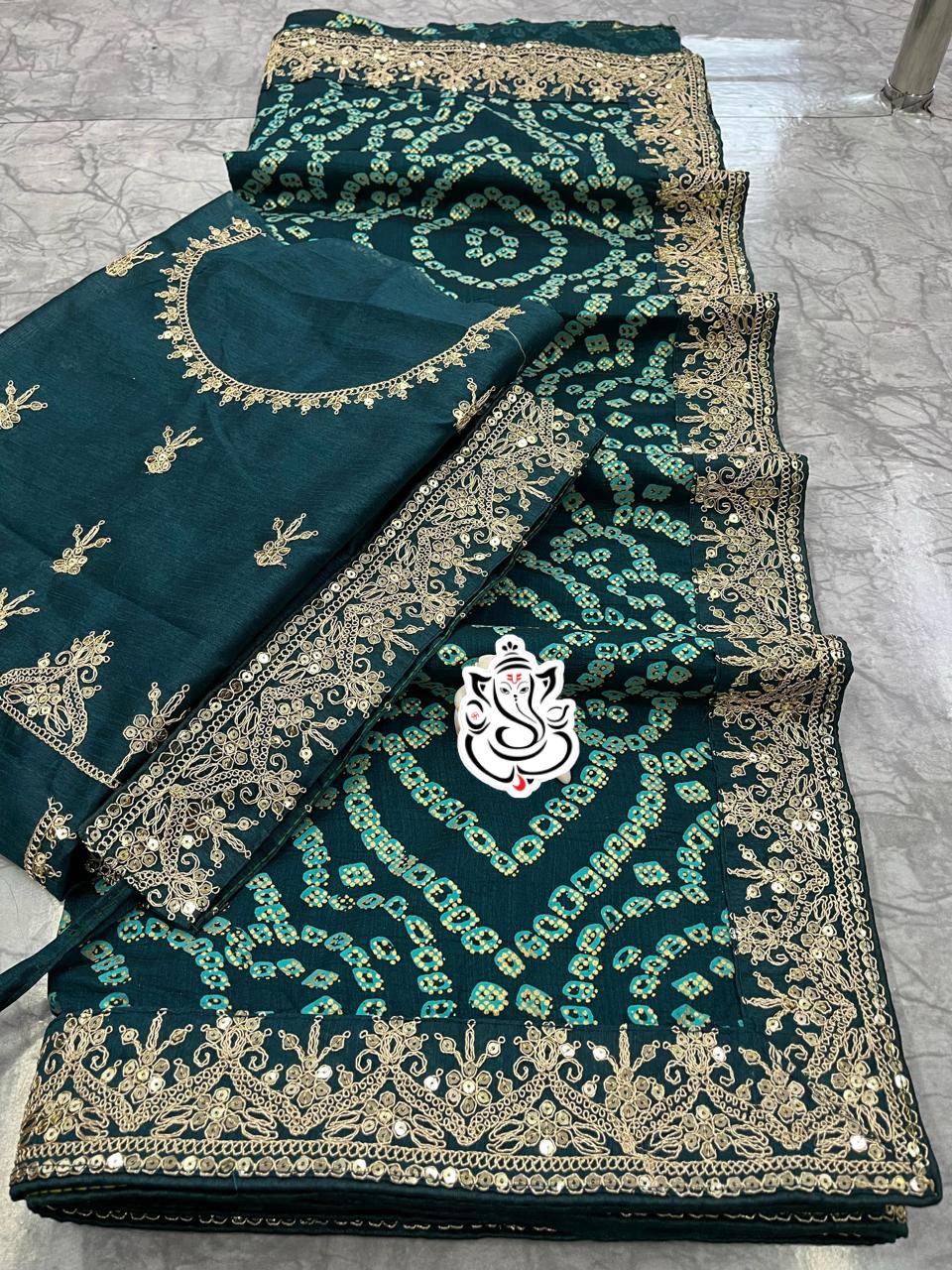 Kayatri New Vichita Khadi Print Sequence Work Saree