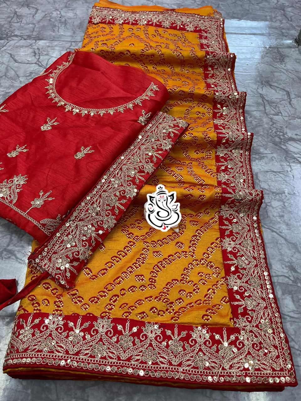 Kayatri New Vichita Khadi Print Sequence Work Saree