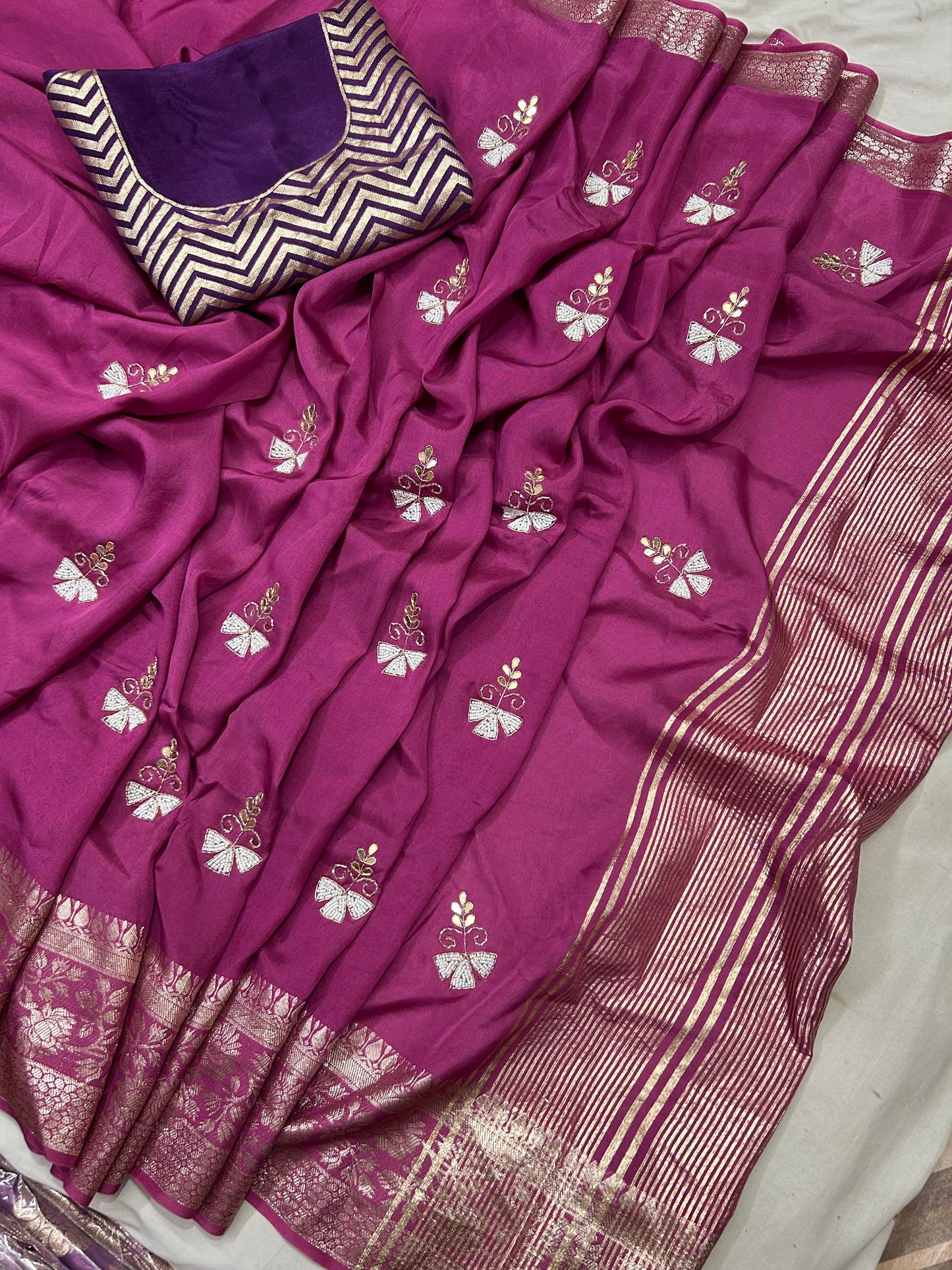 Kayatri New Rassain Silk Hanwork Saree