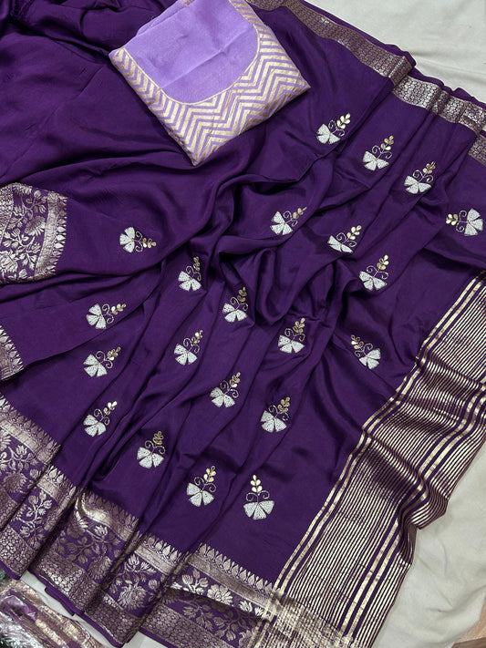 Kayatri New Rassain Silk Hanwork Saree