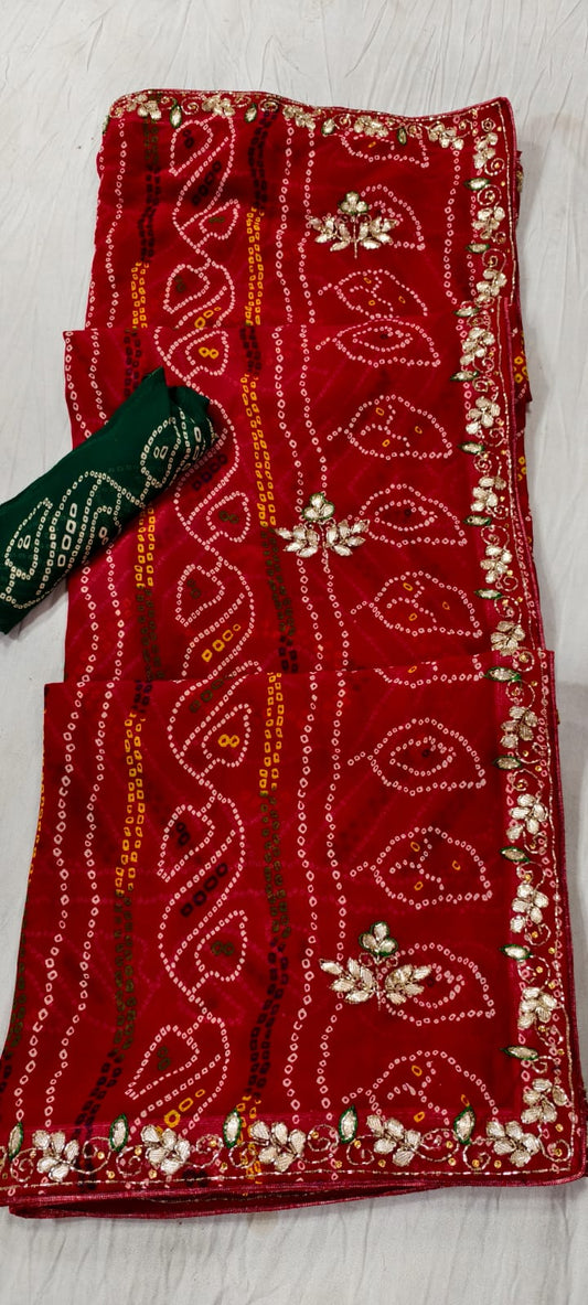 Kayatri New Pure Georgette Cutdana Work Saree