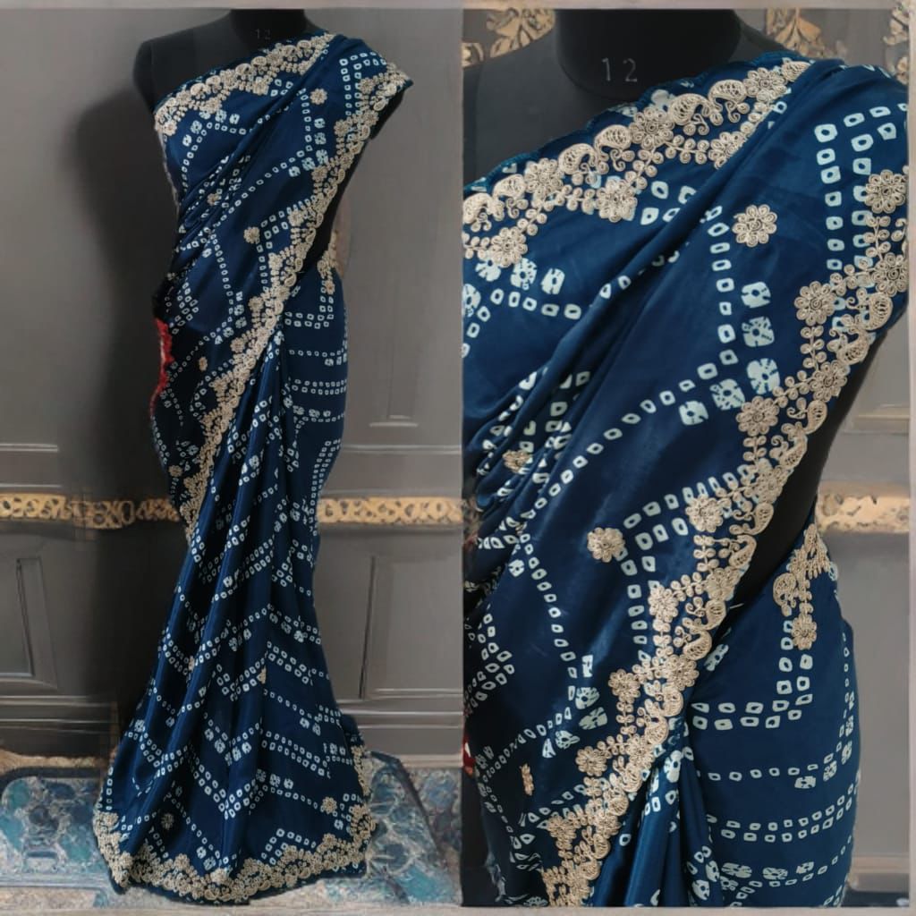 Kayatri New Chinon Silk Bandhani Print Saree