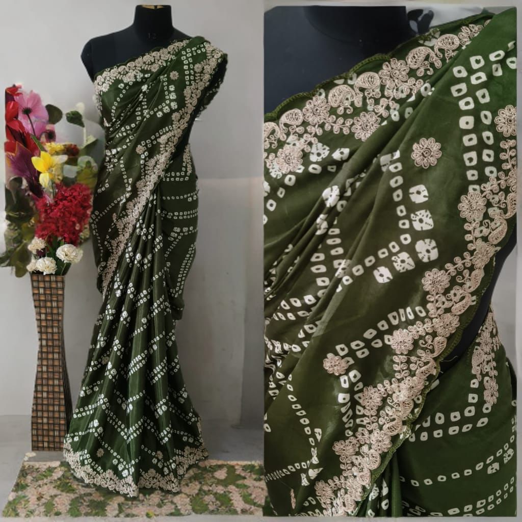Kayatri New Chinon Silk Bandhani Print Saree