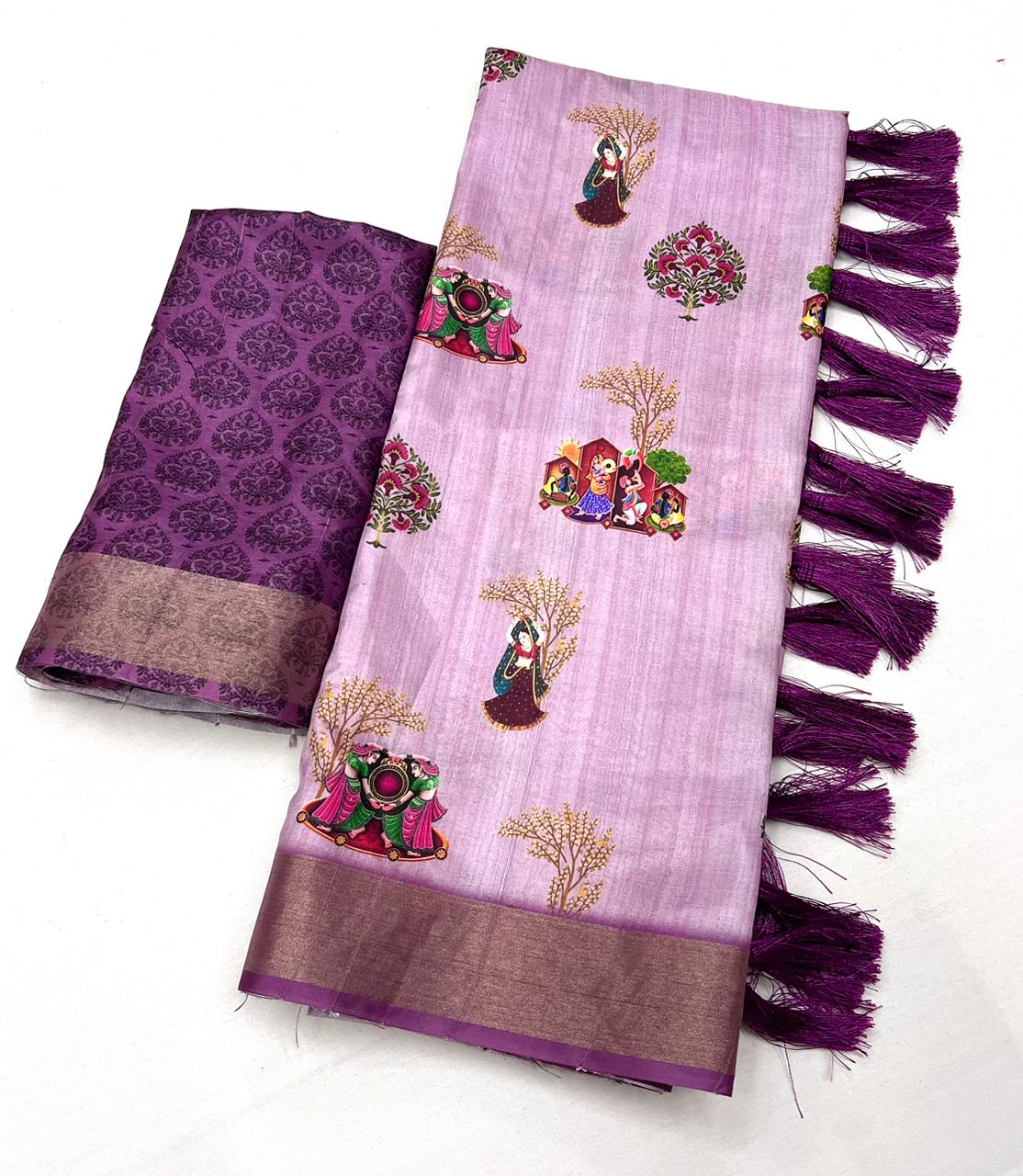 Kayatri New Soft Handloom Cotton Kalamkari Digital Print Saree