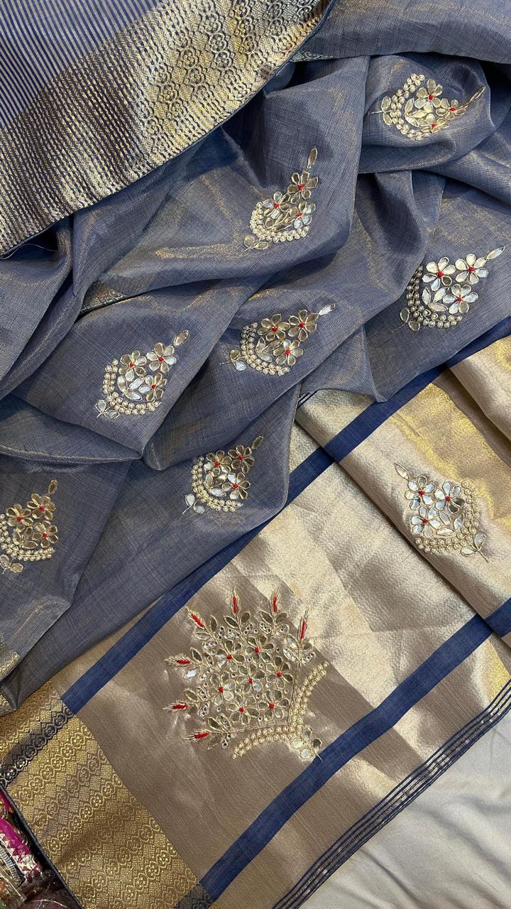 Kayatri New Designer Tissue Silk Handwork Saree