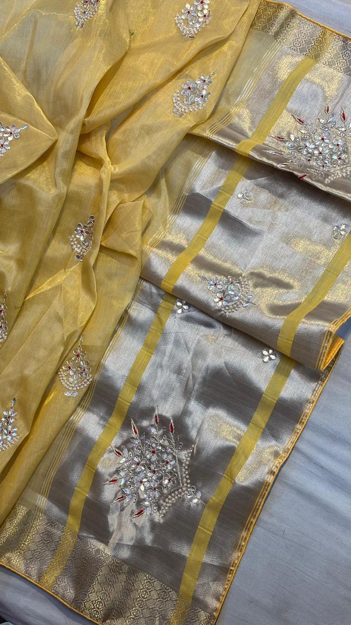 Kayatri New Designer Tissue Silk Handwork Saree