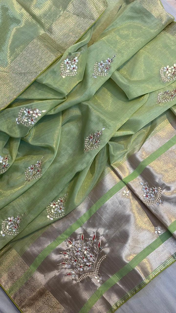 Kayatri New Designer Tissue Silk Handwork Saree