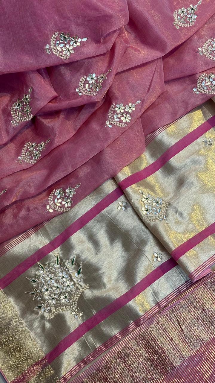 Kayatri New Designer Tissue Silk Handwork Saree