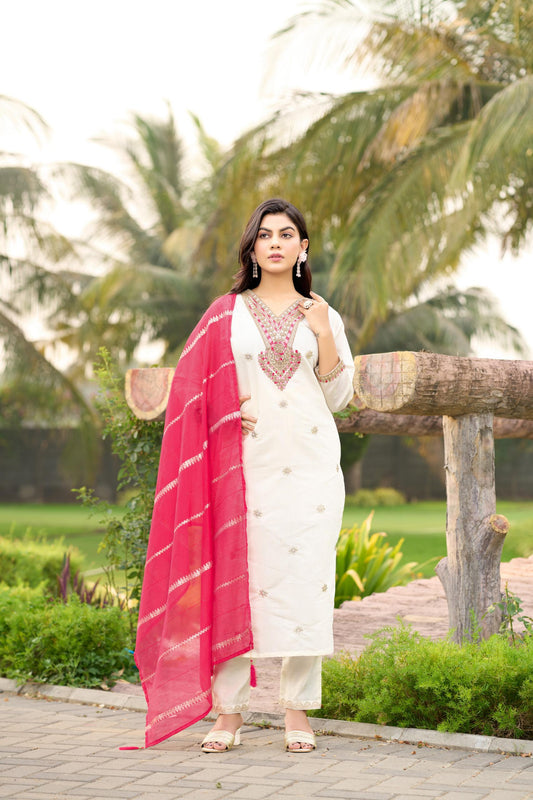 Kayatri New Designer Roman Silk Embroidery Work Suit