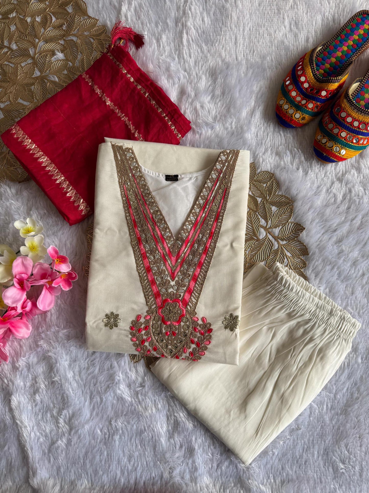 Kayatri New Designer Roman Silk Embroidery Work Suit