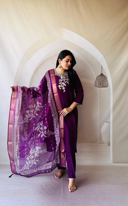 Kayatri New Designer Roman Silk Suit