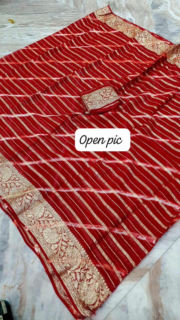 Kayatri New Pure Georgette Banarasi Zari Border Saree