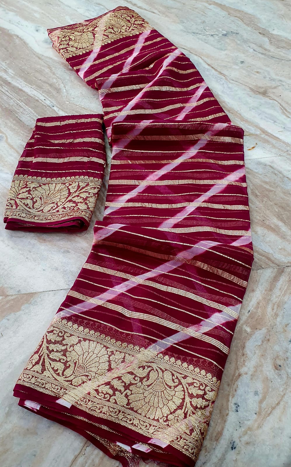 Kayatri New Pure Georgette Banarasi Zari Border Saree