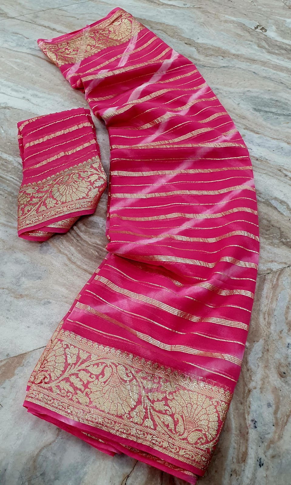 Kayatri New Pure Georgette Banarasi Zari Border Saree