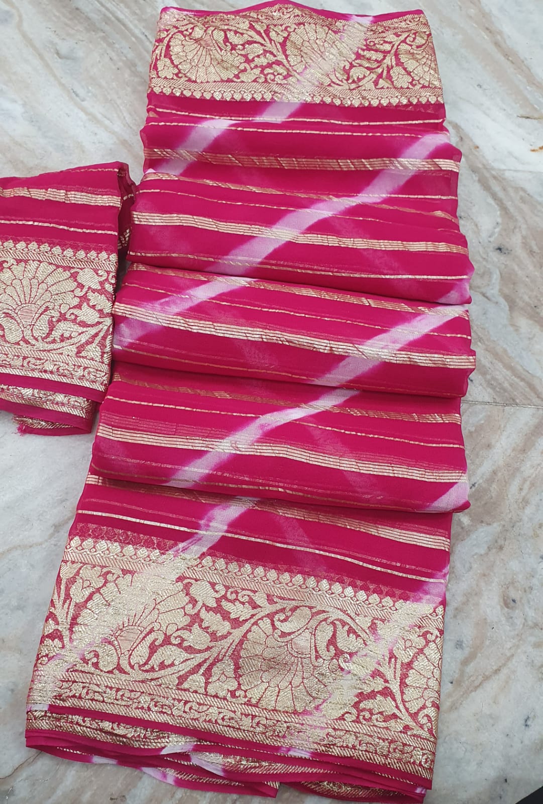 Kayatri New Pure Georgette Banarasi Zari Border Saree