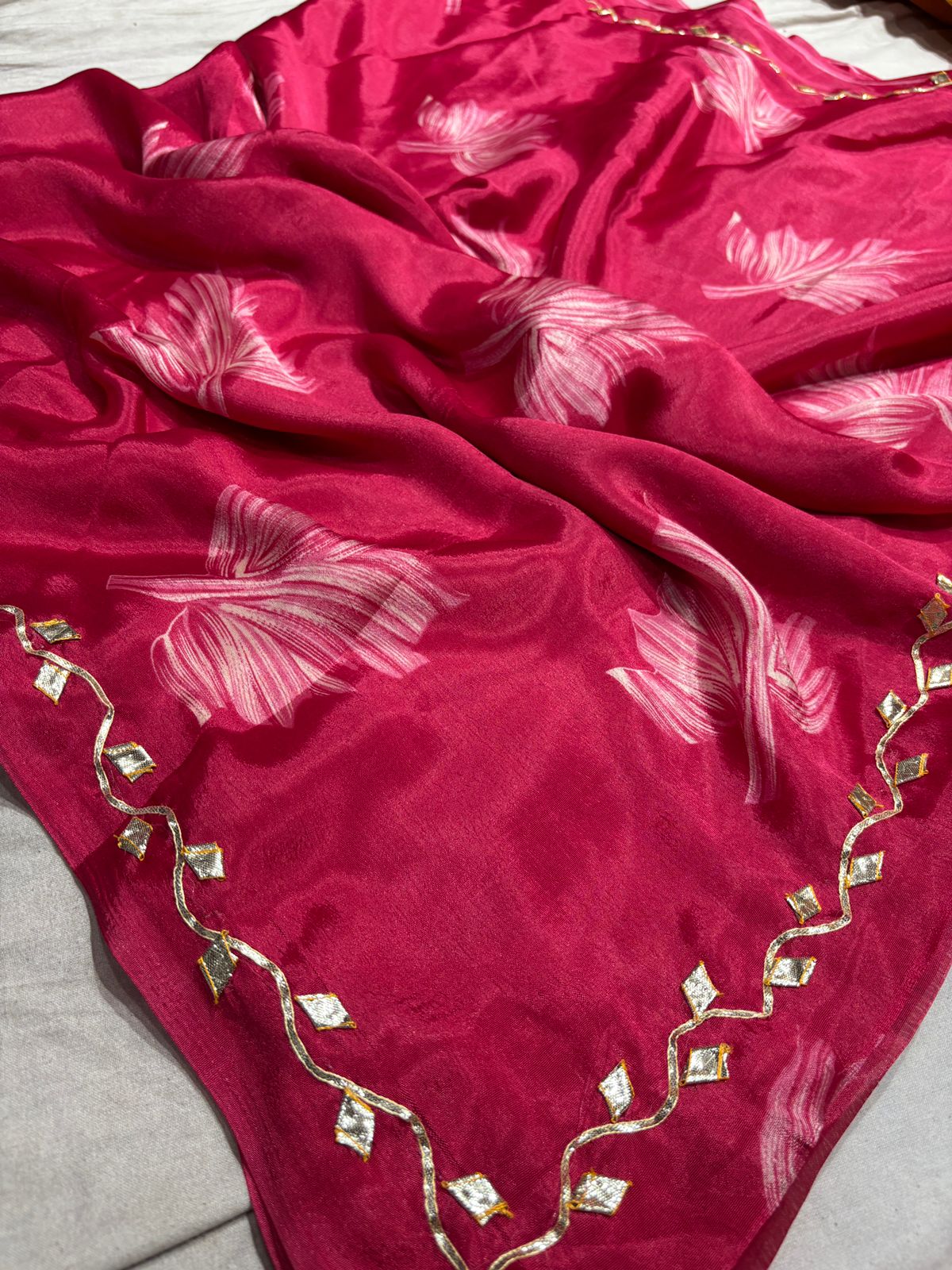 Kayatri New Crepe Silk Gota Work Saree