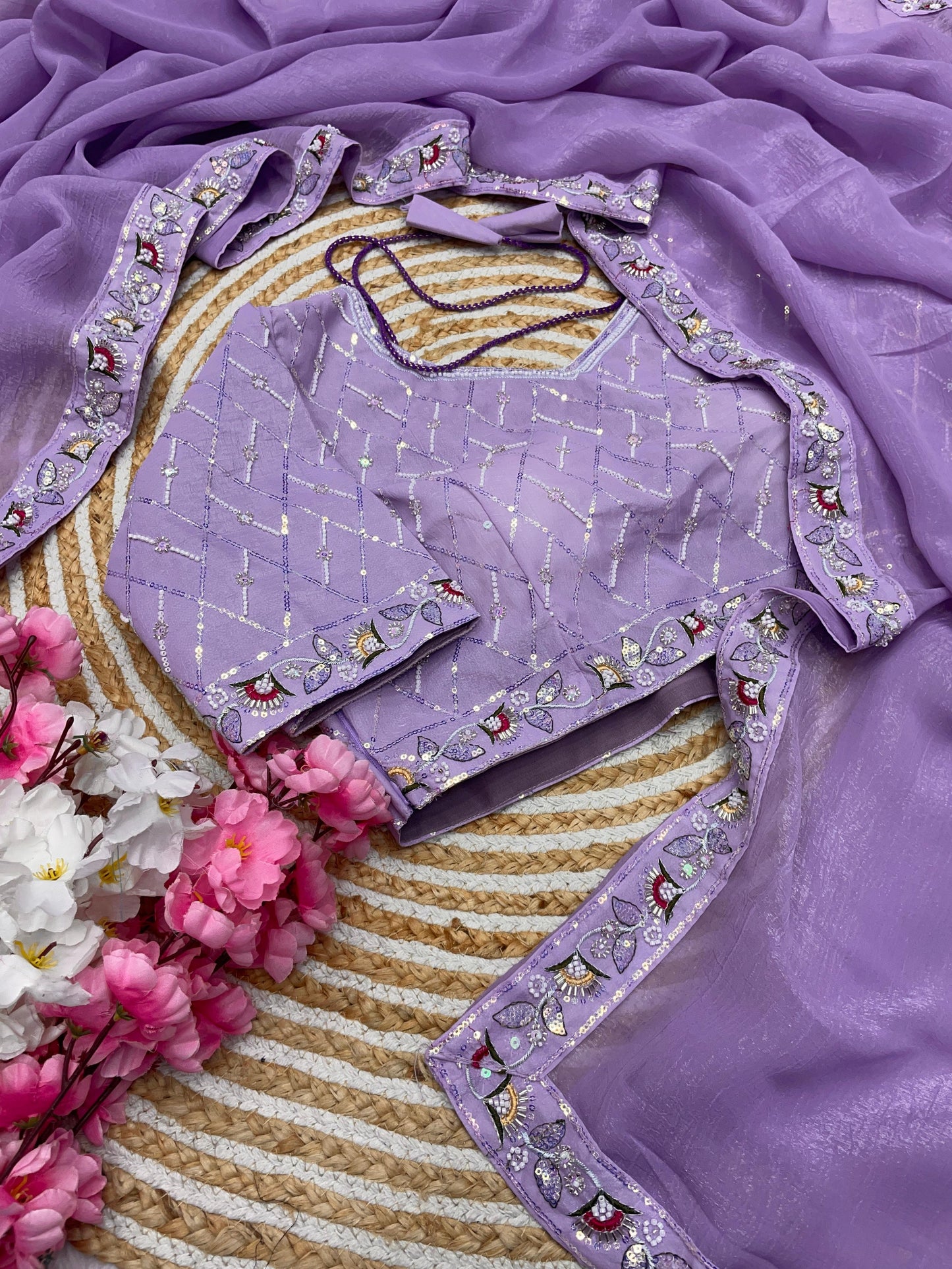 Kayatri New Soft Crunchy Beads Handwork Saree