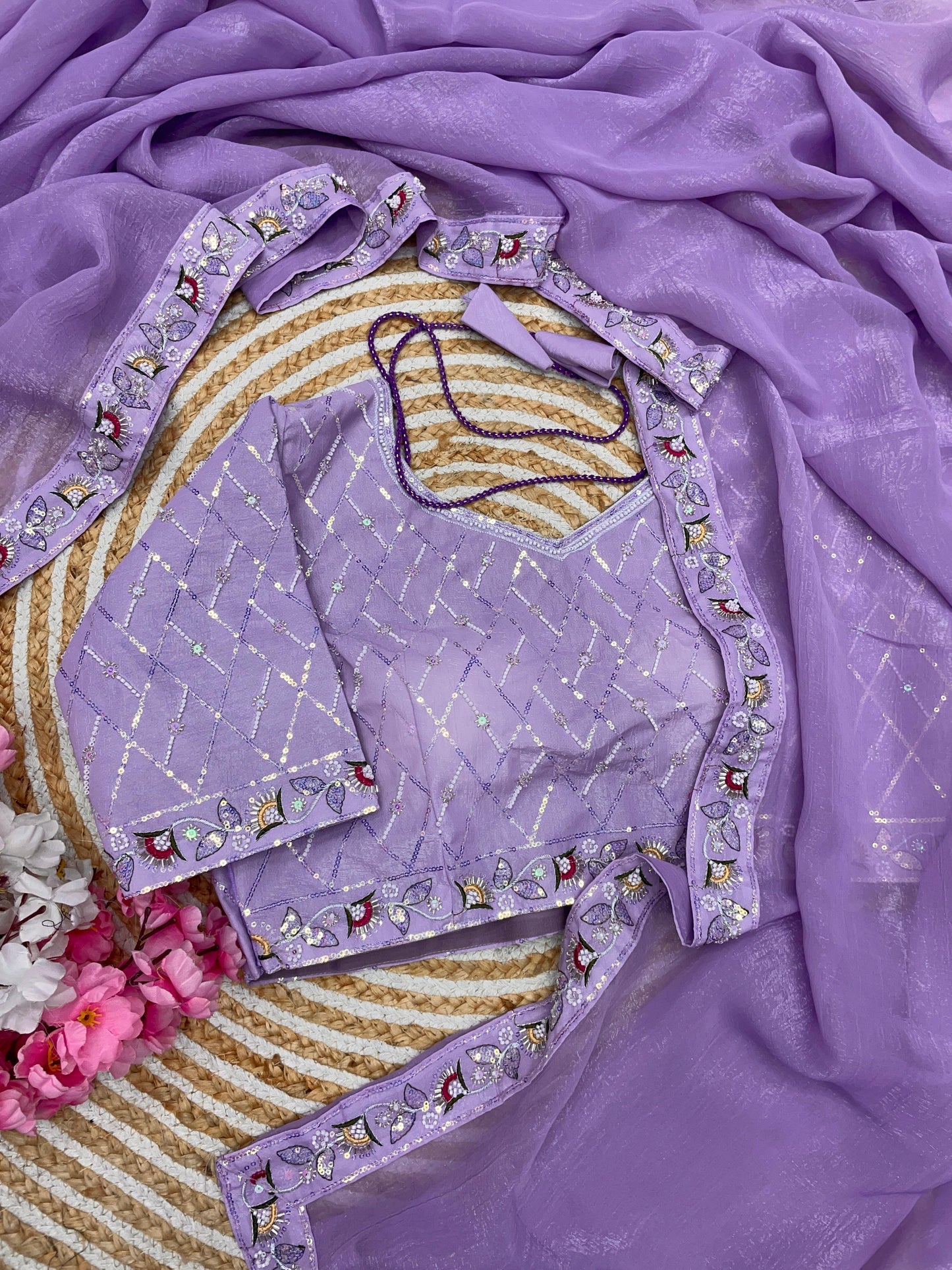 Kayatri New Soft Crunchy Beads Handwork Saree