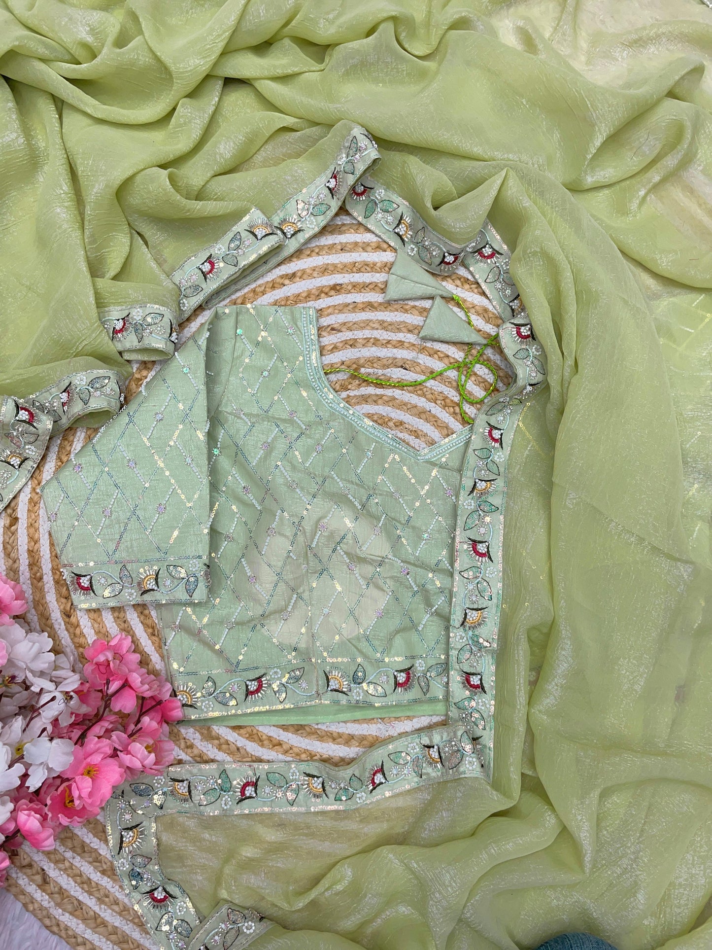 Kayatri New Soft Crunchy Beads Handwork Saree