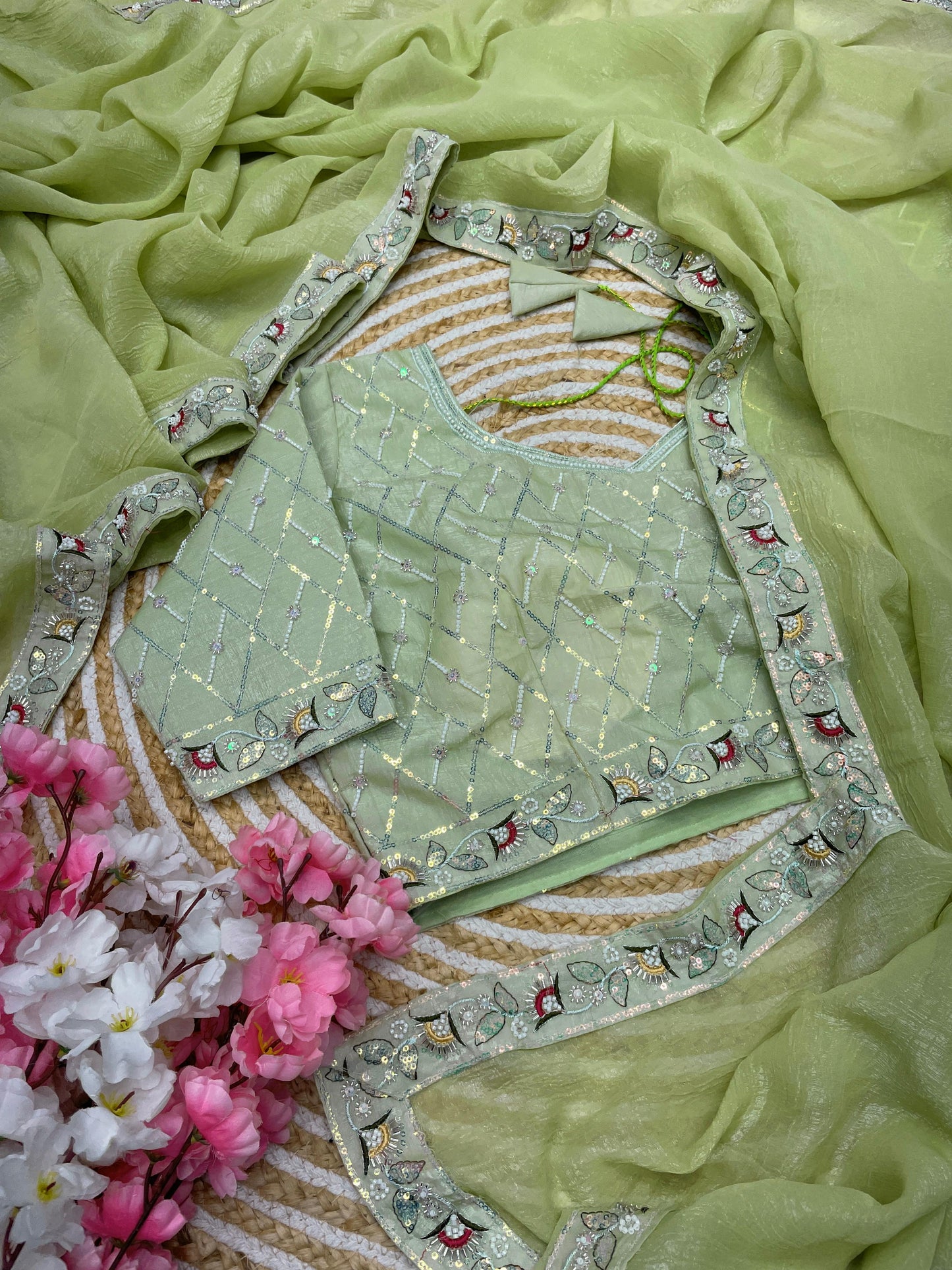 Kayatri New Soft Crunchy Beads Handwork Saree