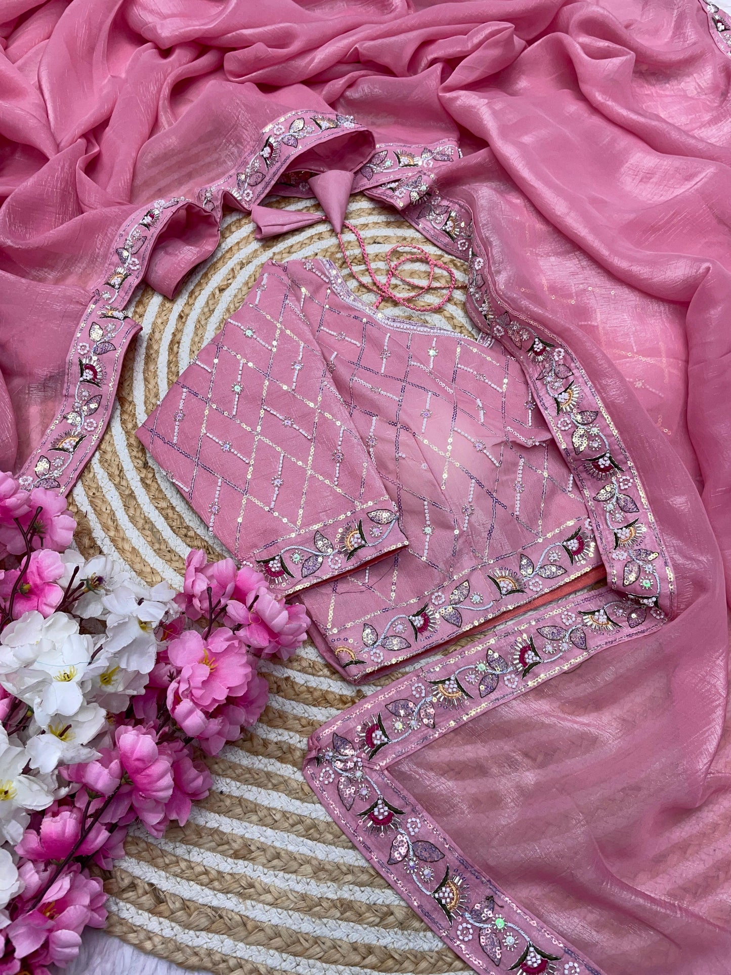 Kayatri New Soft Crunchy Beads Handwork Saree