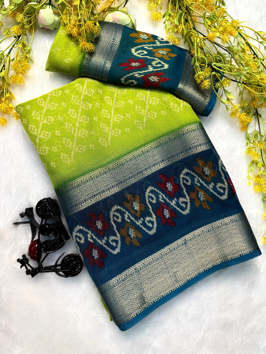Kayatri New Marsh Melon With Jackard Border Saree