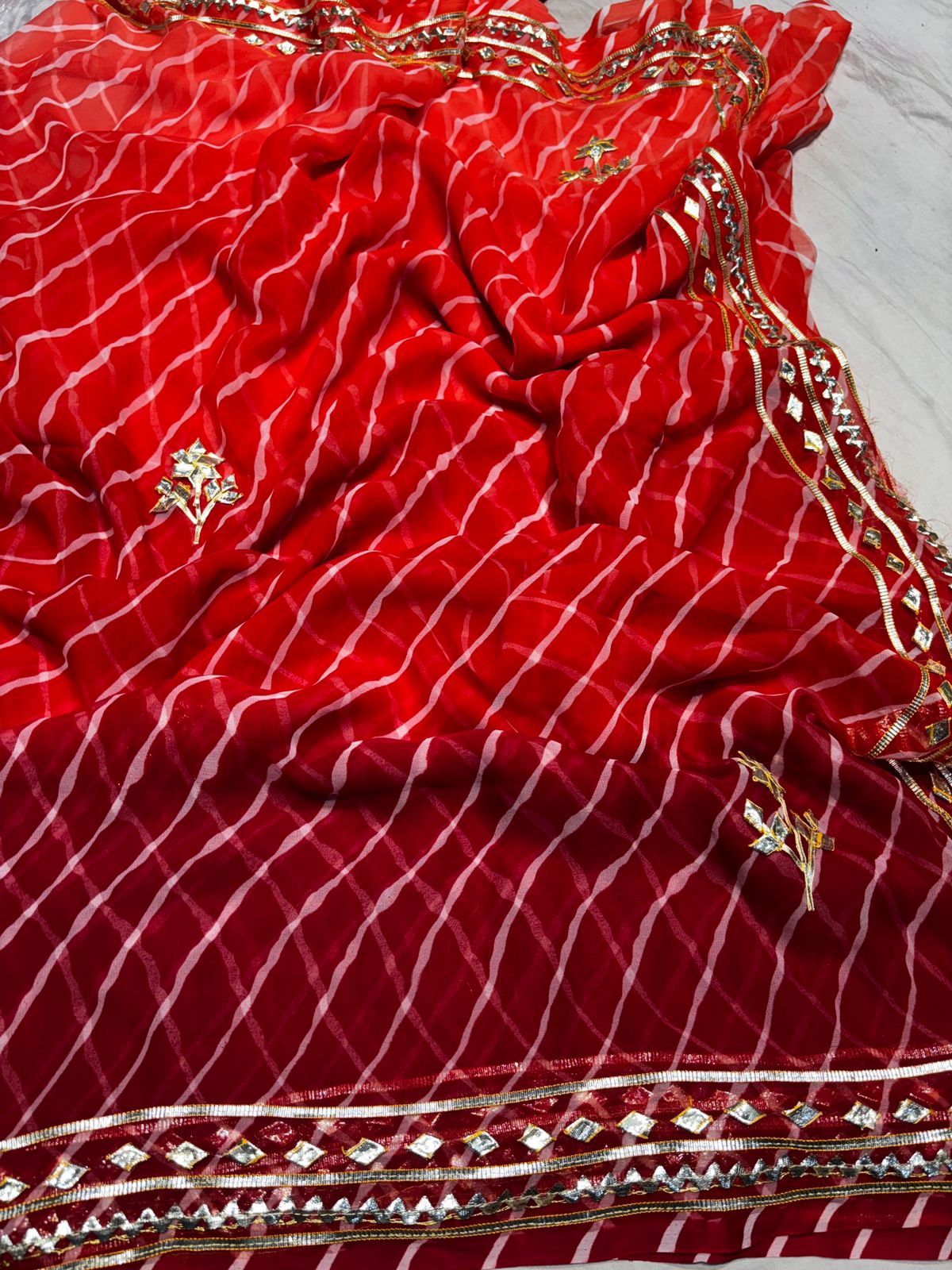 Kayatri New Pure Georgette Heavy Gota Work Saree
