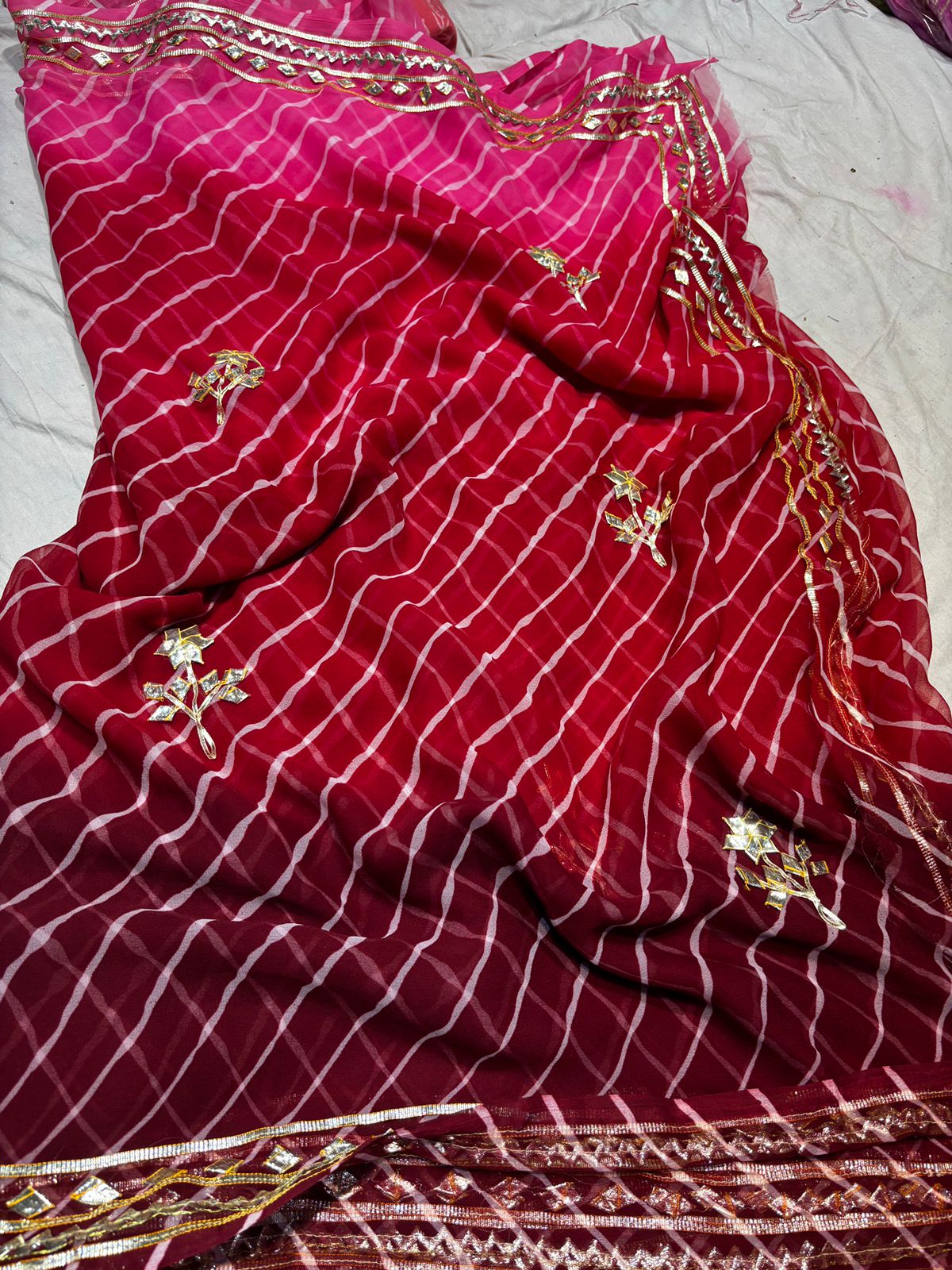 Kayatri New Pure Georgette Heavy Gota Work Saree