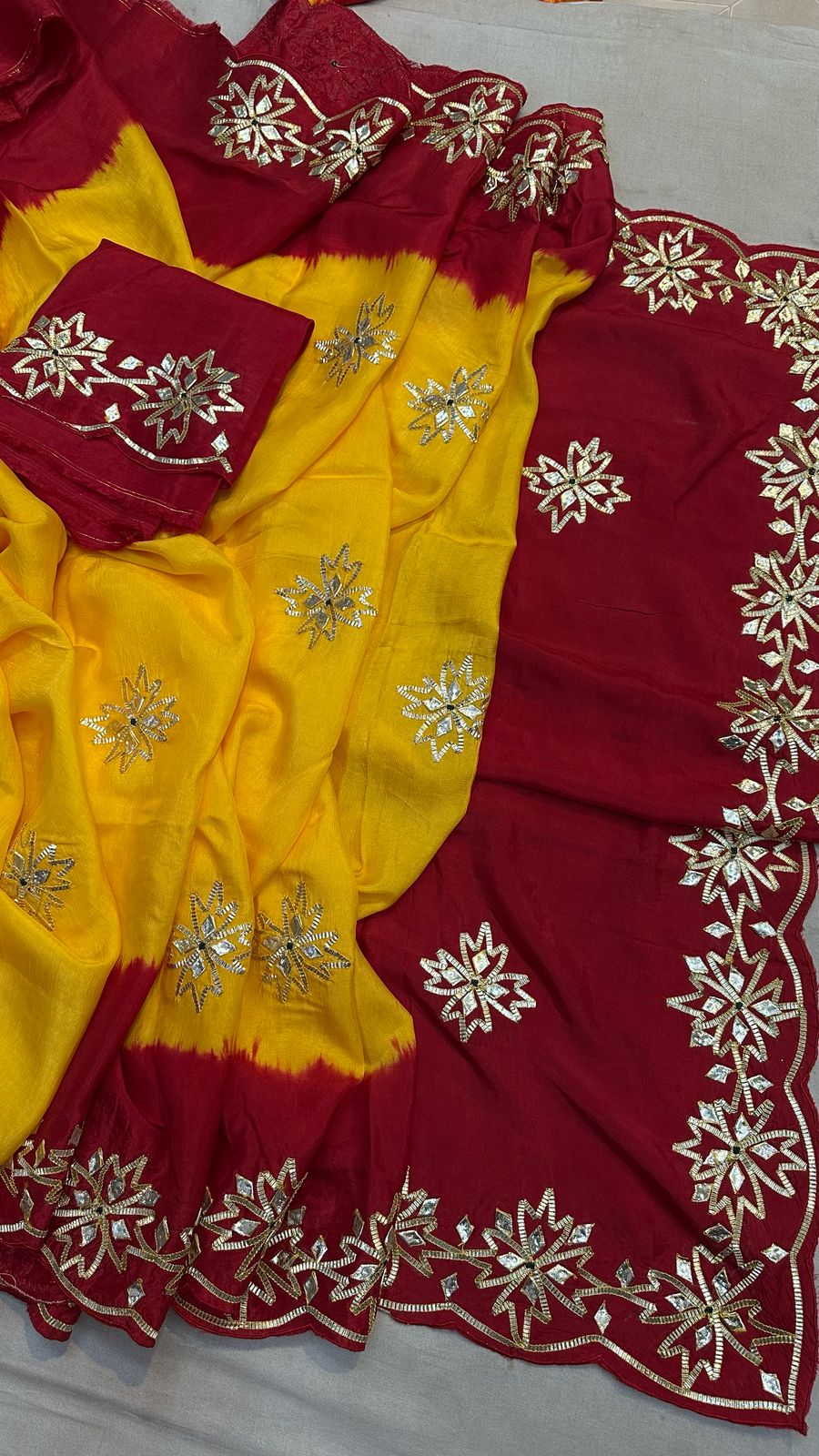 Kayatri New Pure Upada Silk Kacha Gotapatti Work Saree