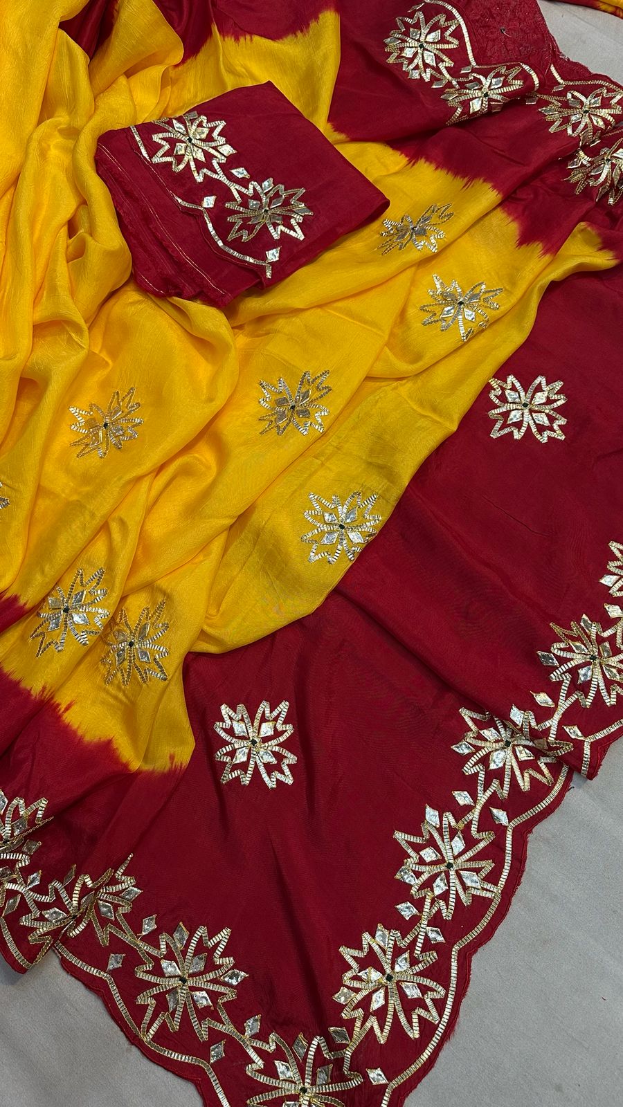 Kayatri New Pure Upada Silk Kacha Gotapatti Work Saree