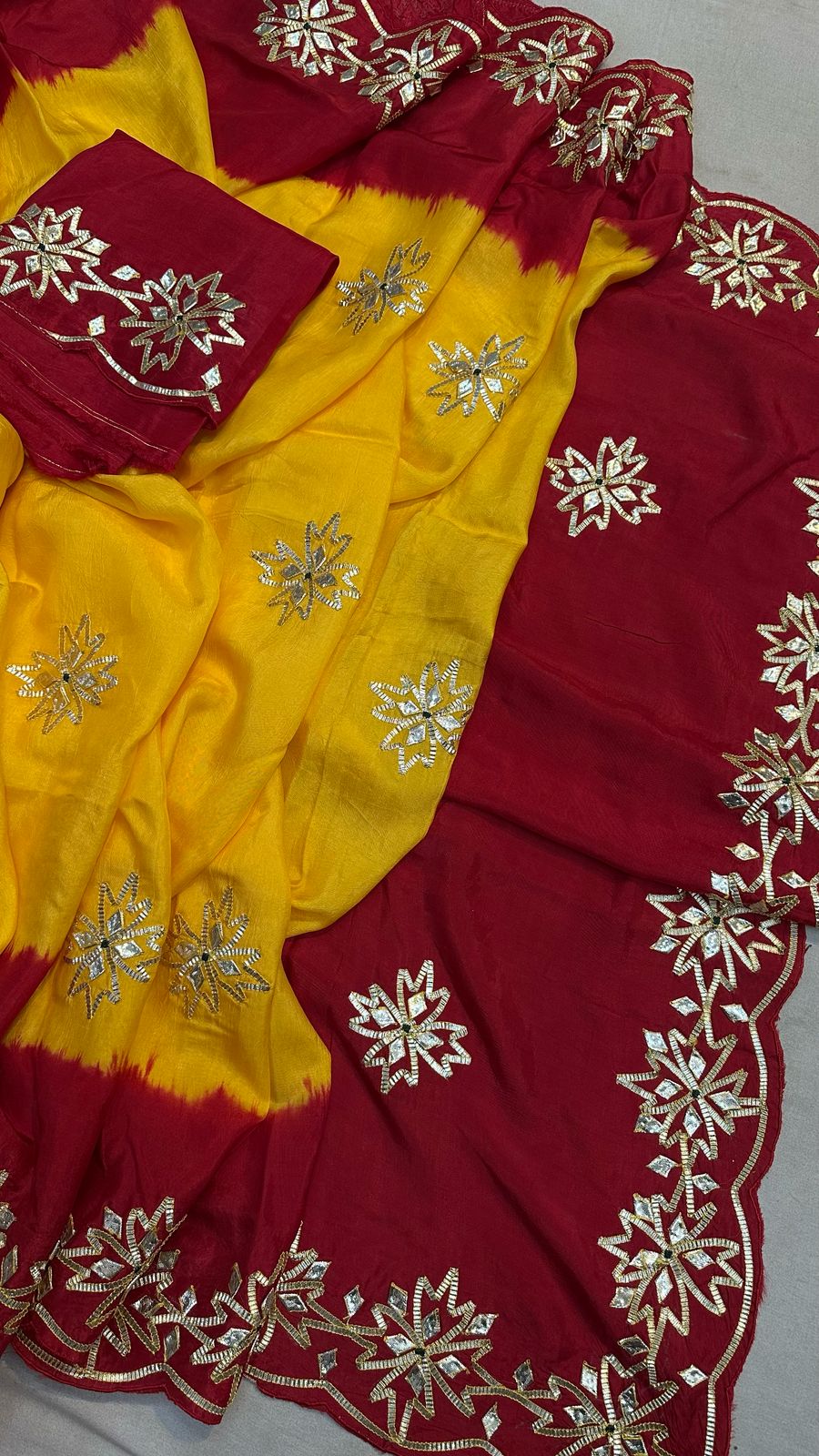 Kayatri New Pure Upada Silk Kacha Gotapatti Work Saree