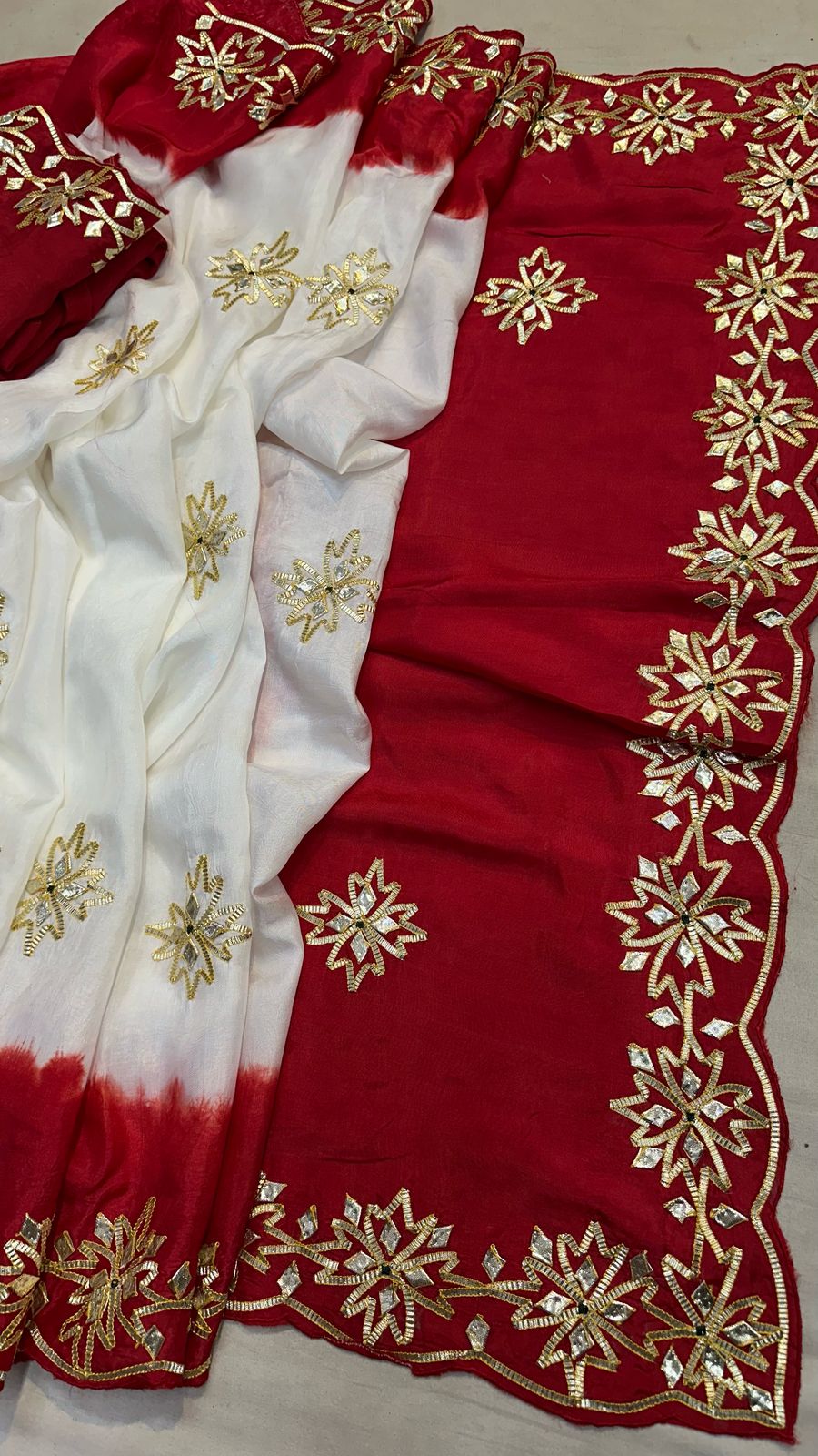 Kayatri New Pure Upada Silk Kacha Gotapatti Work Saree