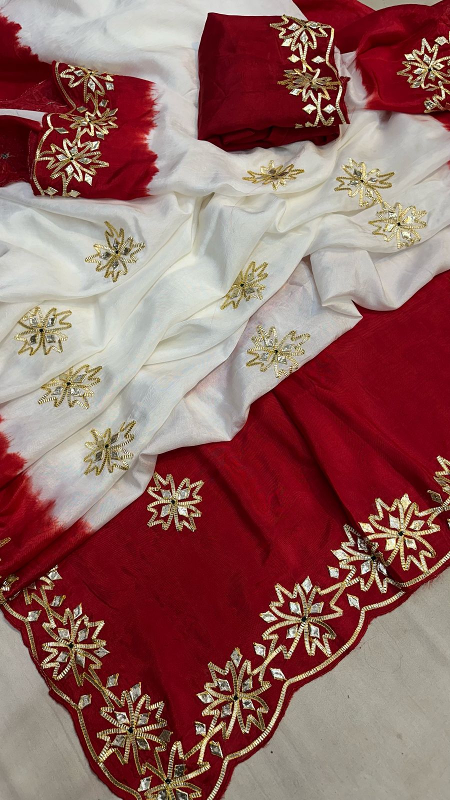 Kayatri New Pure Upada Silk Kacha Gotapatti Work Saree