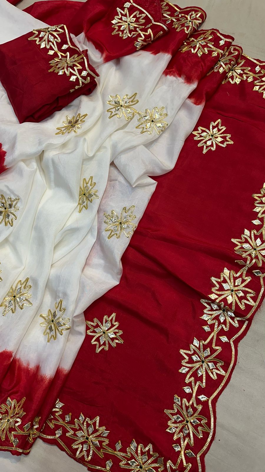 Kayatri New Pure Upada Silk Kacha Gotapatti Work Saree