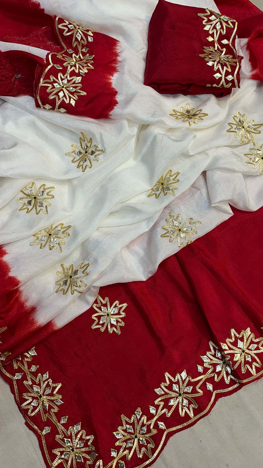 Kayatri New Pure Upada Silk Kacha Gotapatti Work Saree