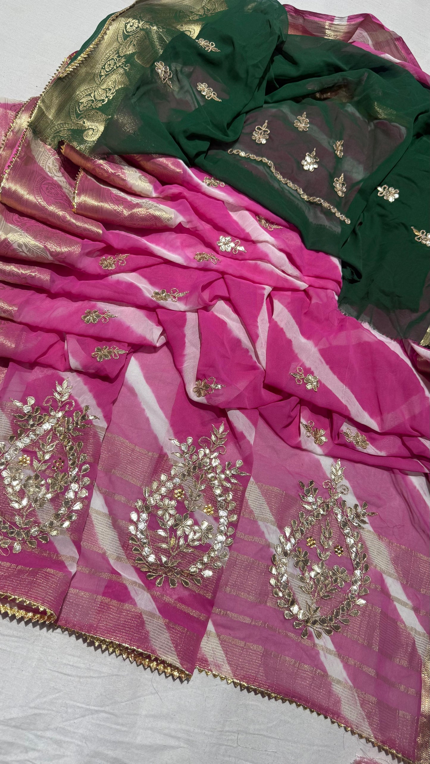 Kayatri New Pure Georgette Zari With Hand Gotapatti Work Saree