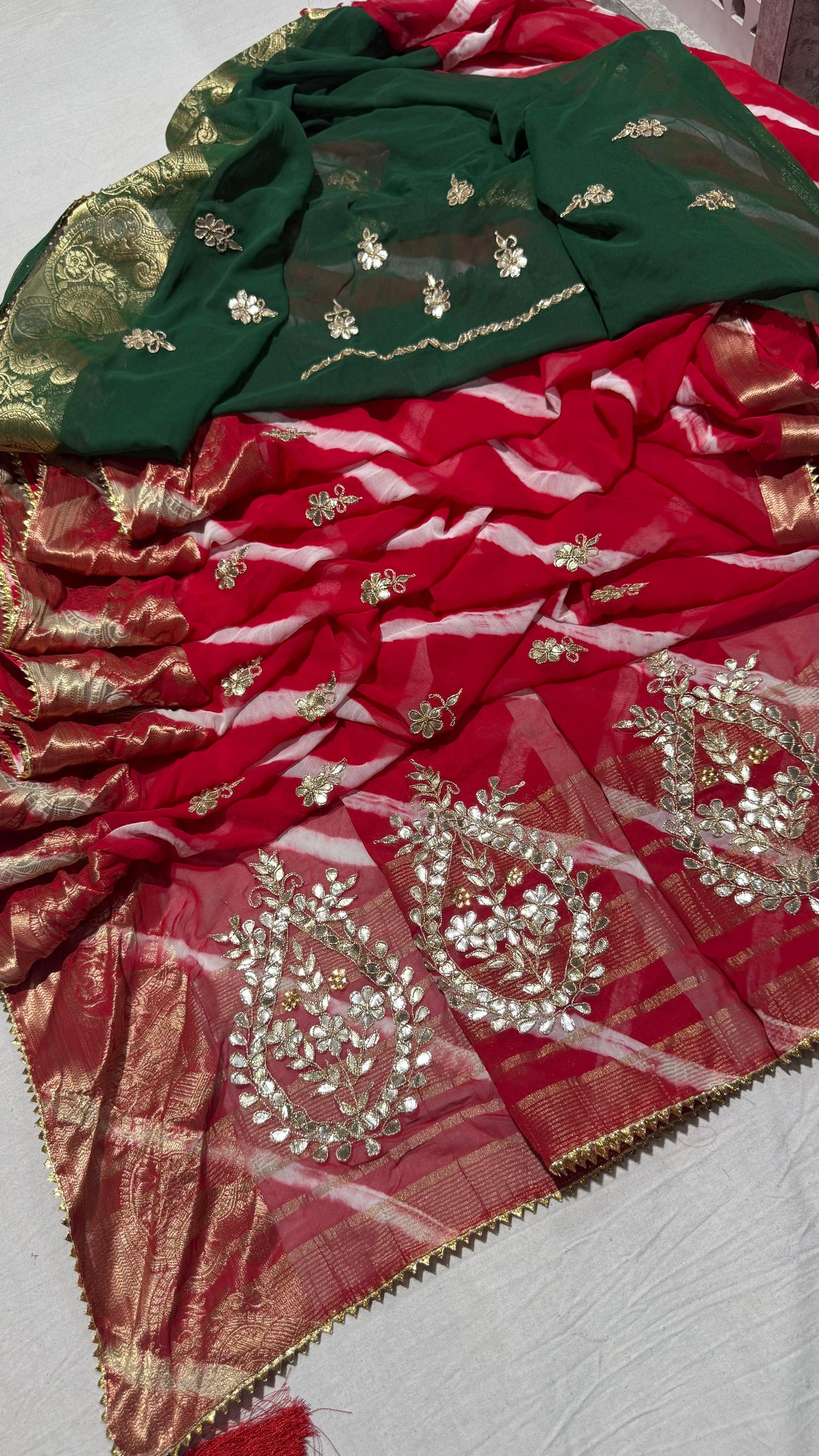 Kayatri New Pure Georgette Zari With Hand Gotapatti Work Saree