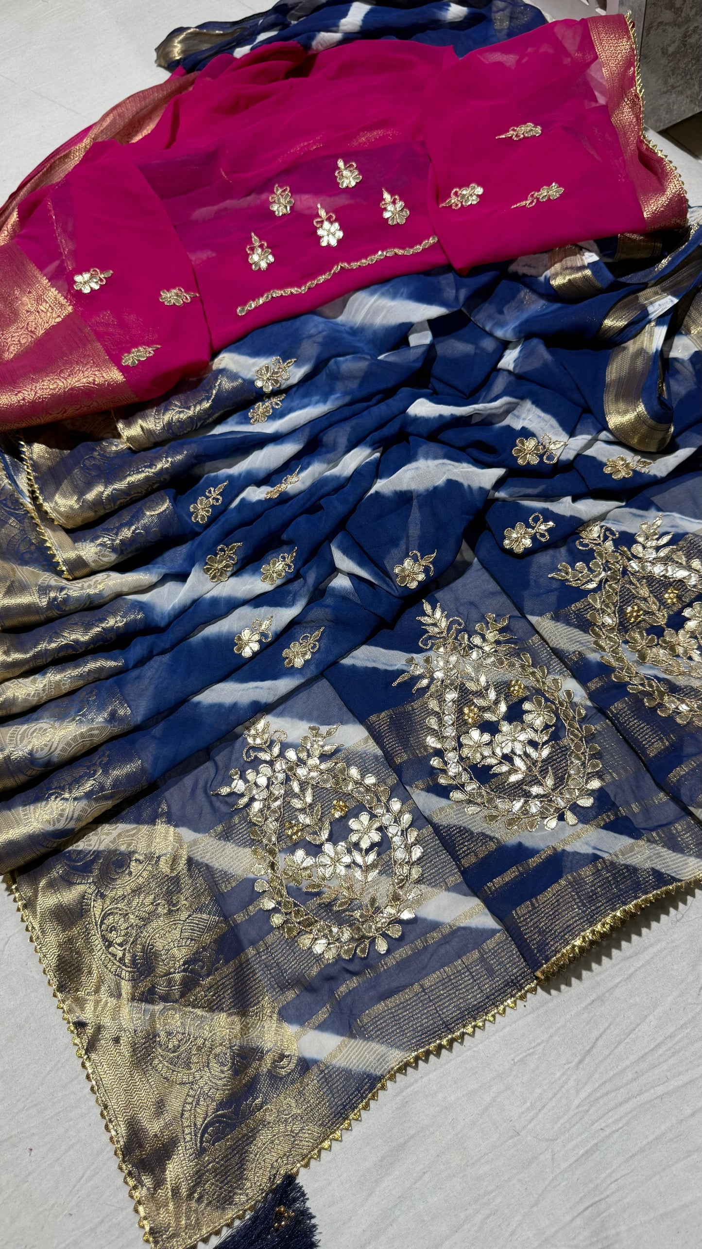 Kayatri New Pure Georgette Zari With Hand Gotapatti Work Saree