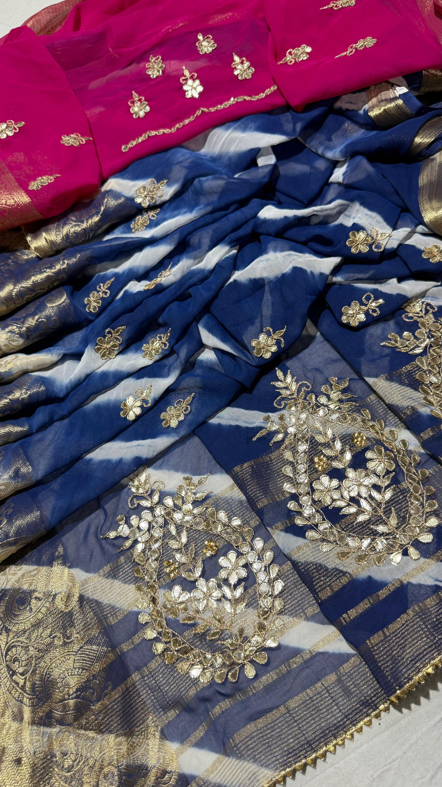 Kayatri New Pure Georgette Zari With Hand Gotapatti Work Saree