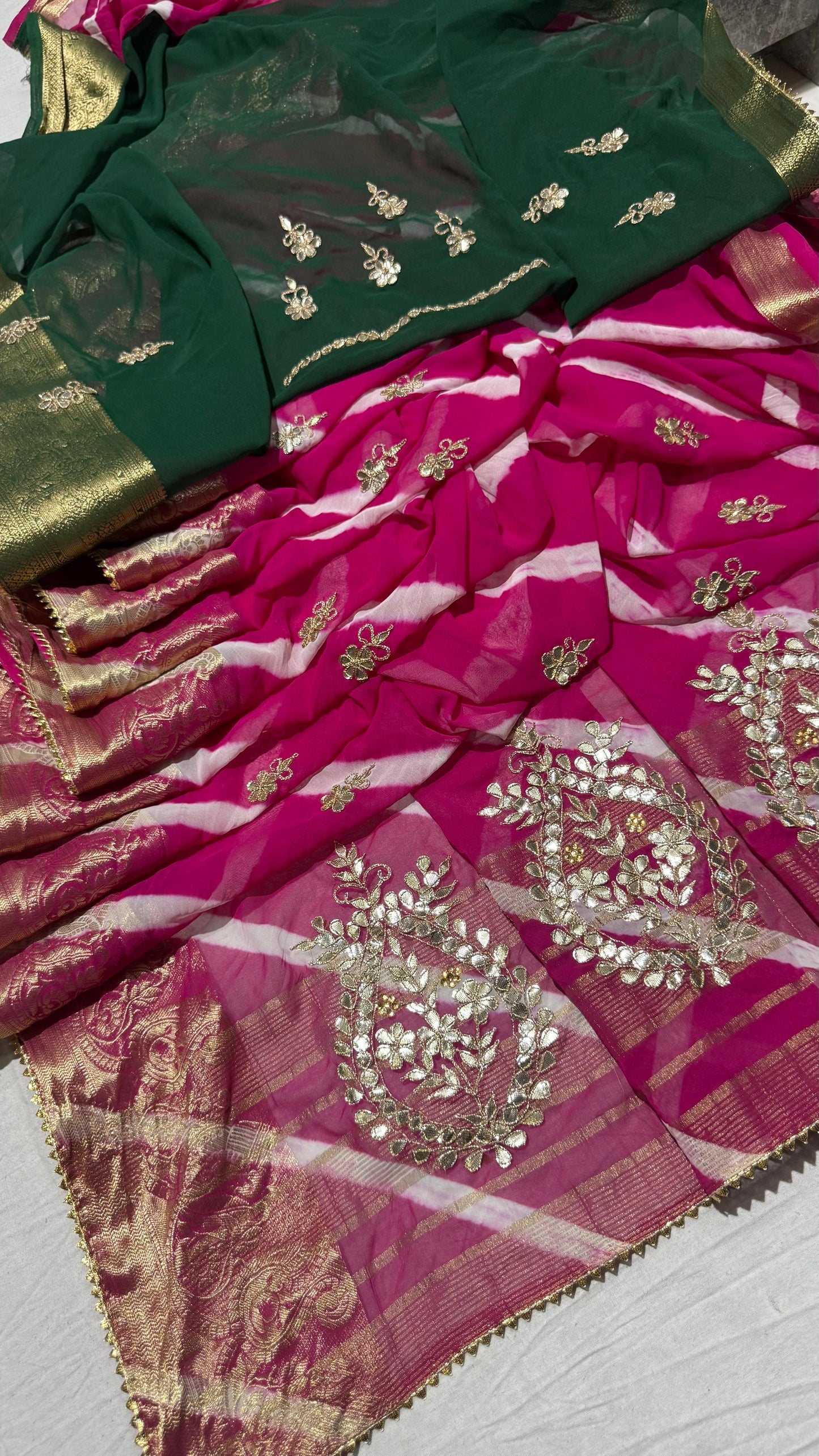 Kayatri New Pure Georgette Zari With Hand Gotapatti Work Saree