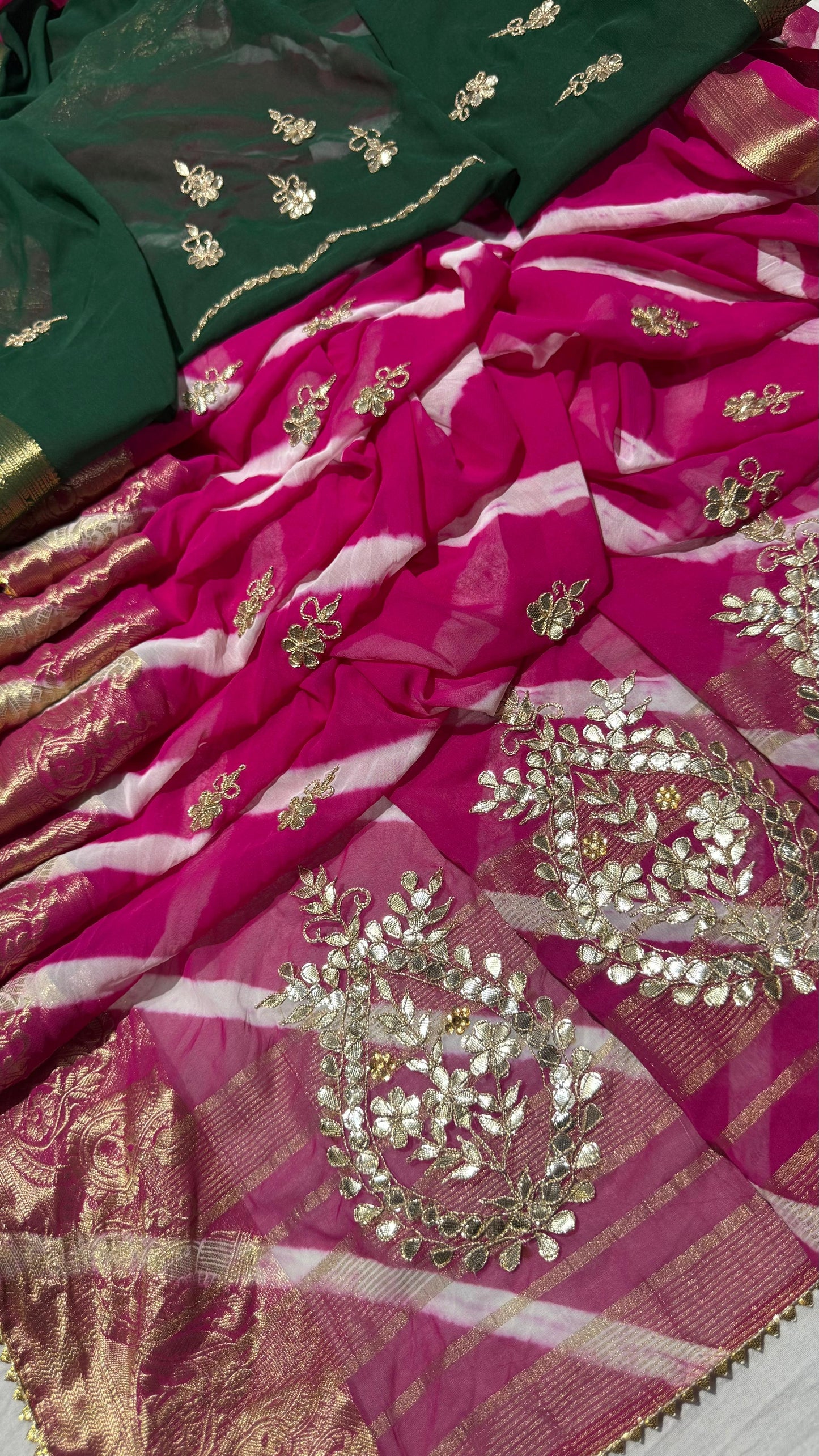 Kayatri New Pure Georgette Zari With Hand Gotapatti Work Saree