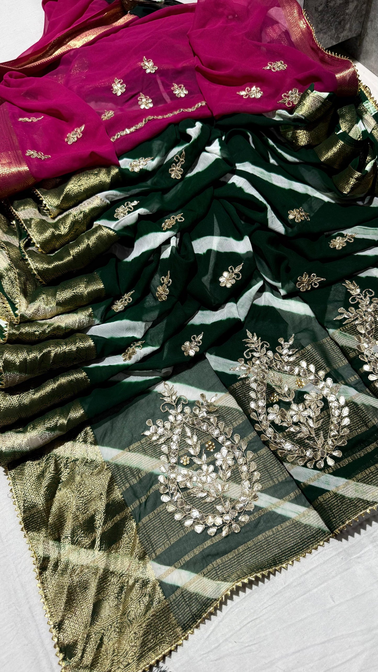 Kayatri New Pure Georgette Zari With Hand Gotapatti Work Saree