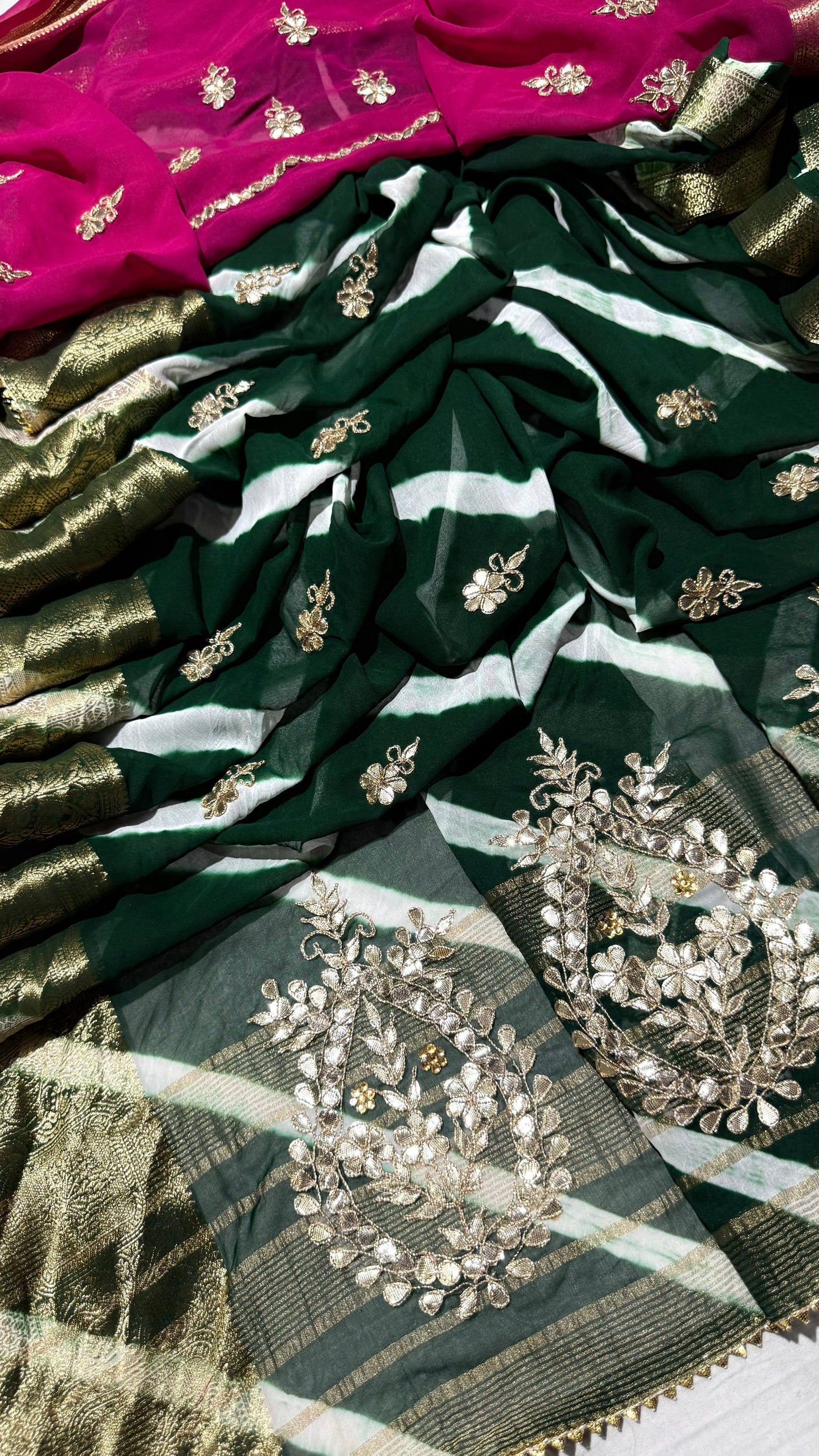 Kayatri New Pure Georgette Zari With Hand Gotapatti Work Saree